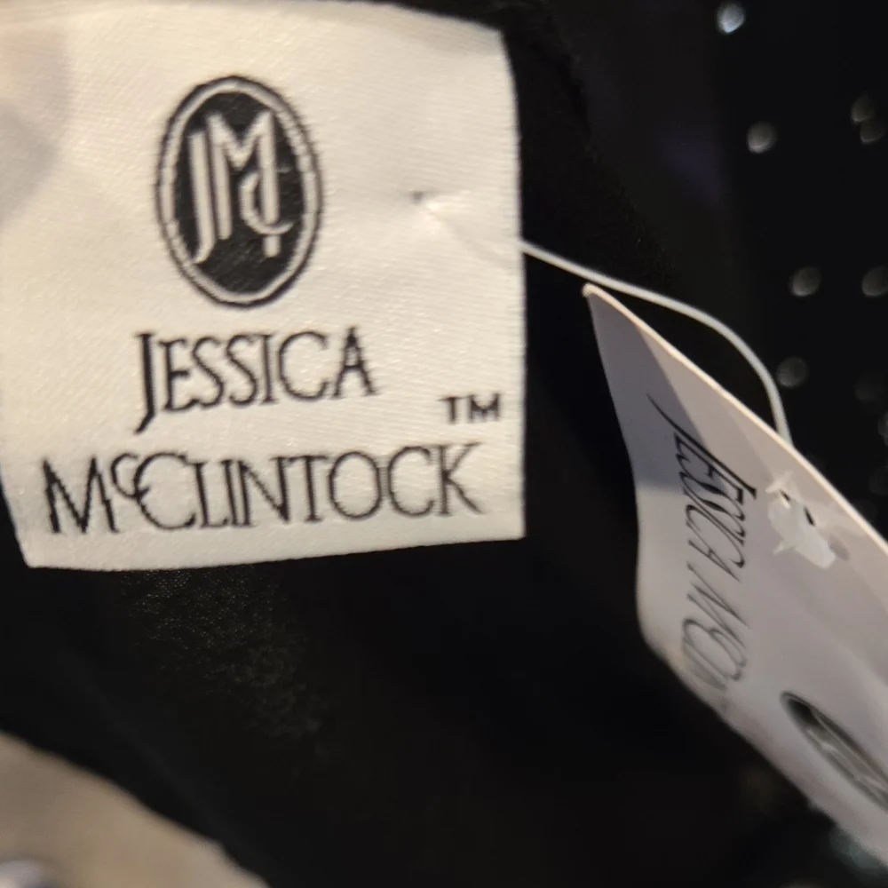 Jessica McClintock Shear Sparkly Black Wrap / Scarf with Embellishments